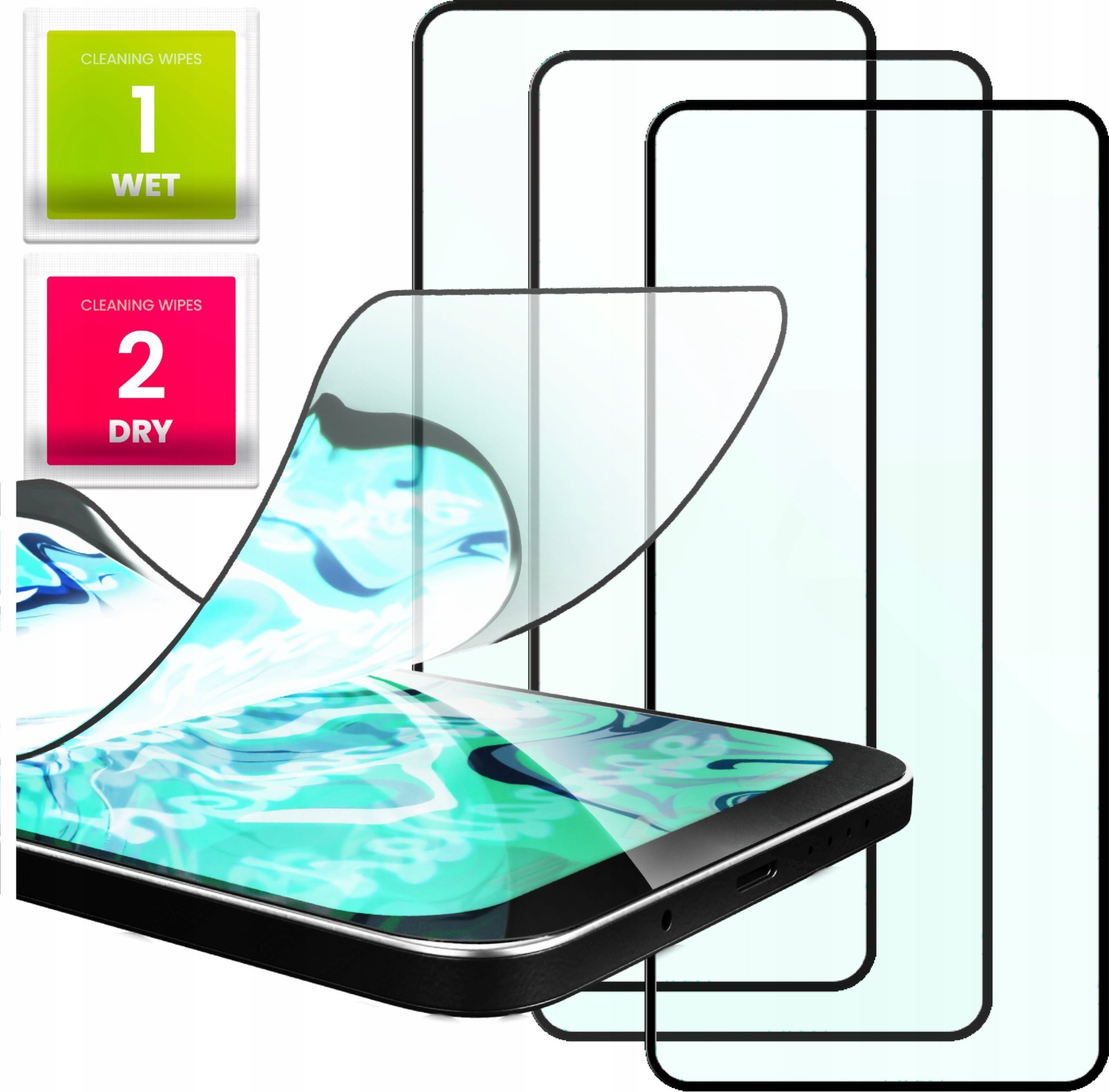 Hello Case 3x Szkło Hybrydowe do Motorola Moto E30 szybka 9H,ochronne, na cały ekran