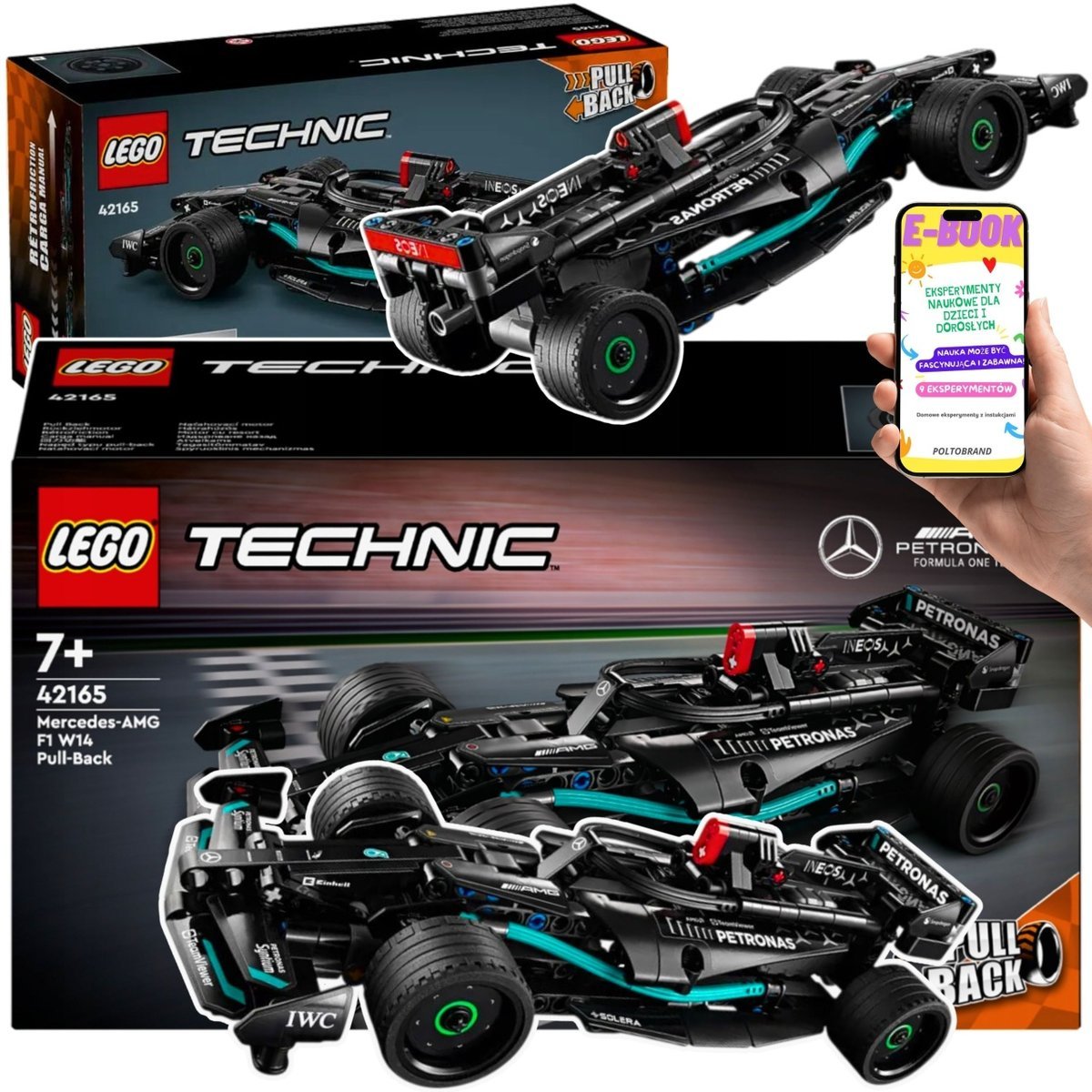 ZESTAW LEGO TECHNIC PREZENT DLA DZIECKA 42165 – Mercedes-AMG F1 W14 Bolid Wyścigowy Dla Dzieci 7+ z Realistycznymi Detalami + EBOOK