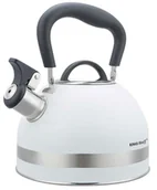Czajniki na gaz - Biały stalowy czajnik z gwizdkiem F3-A81 - miniaturka - grafika 1