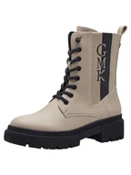 Kozaki damskie - Marco Tozzi by Guido Maria Kretschmer damskie botki Laced 2-85207-43, modne kozaki, taupe Comb, 37 EU, Taupe Comb, 37 EU - miniaturka - grafika 1