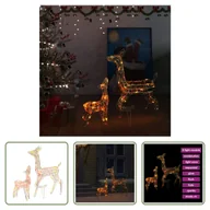 Ozdoby bożonarodzeniowe - The Living Store Rodzina reniferów LED Dekoracja świąteczna akrylowa 160 kolorowych diod LED - miniaturka - grafika 1