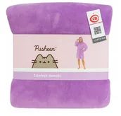 Bielizna nocna - Szlafrok z kapturem PUSHEEN fioletowy L/XL - miniaturka - grafika 1