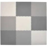 Maty piankowe - Humbi Duża Mata edukacyjna Grube Puzzle piankowe 180 x 180 x 1 cm XXL 9 sztuk 62 x 62 x 1 cm Kolor szary kremowy grafitowy kremowo-szary - miniaturka - grafika 1