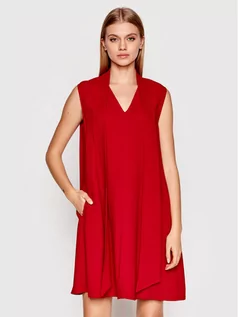 Sukienki - Victoria Victoria Beckham Sukienka codzienna 1122WDR003477A Czerwony Relaxed Fit - grafika 1
