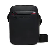 Torby męskie - Saszetka Tommy Hilfiger Th Corp Mini Reporter AM0AM14020 Czarny - miniaturka - grafika 1