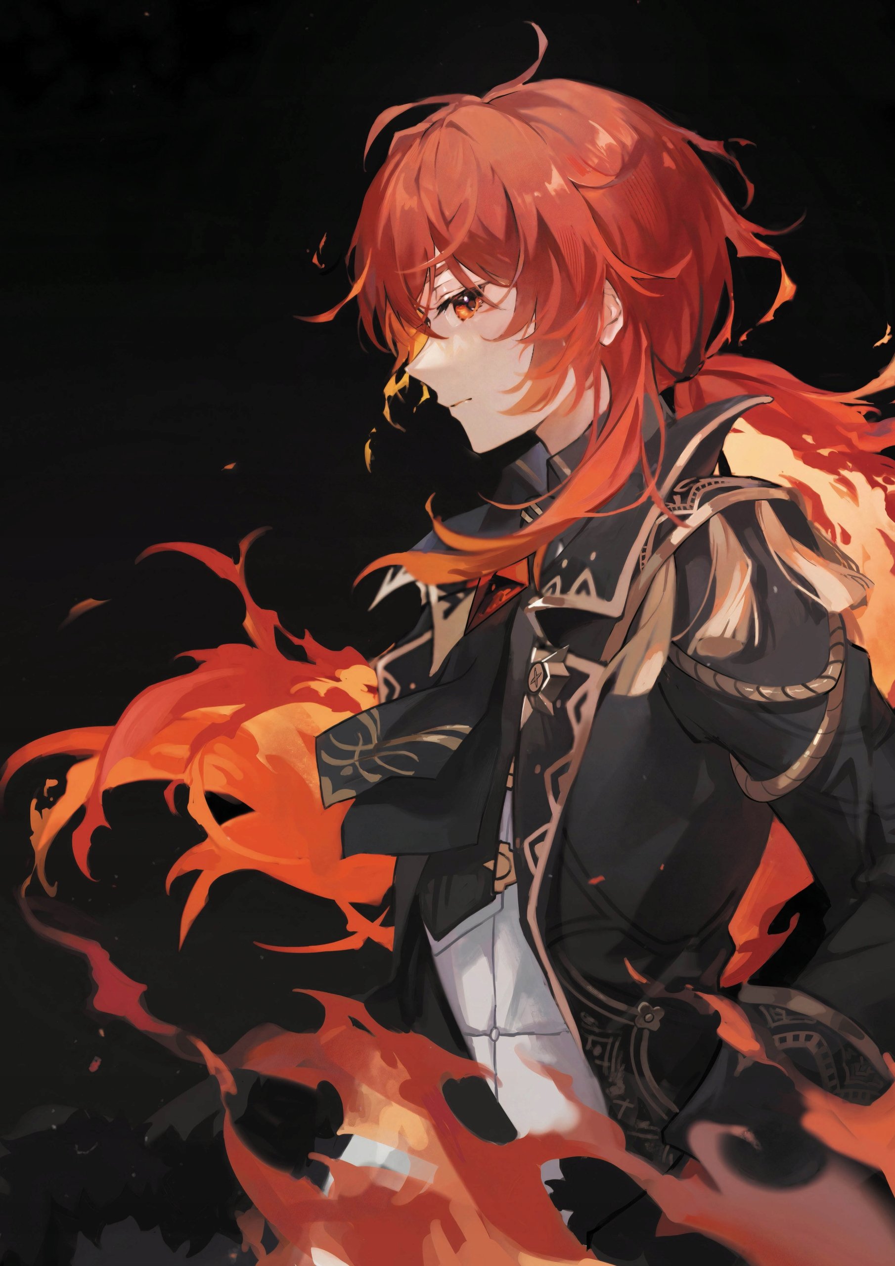 Plakat A3 Genshin Impact Anime Gra Diluc Ragnvindr