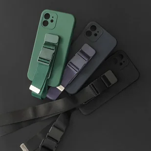 Rope case żelowe etui ze smyczą łańcuszkiem torebka smycz iPhone 11 Pro granatowy - Etui i futerały do telefonów - miniaturka - grafika 13