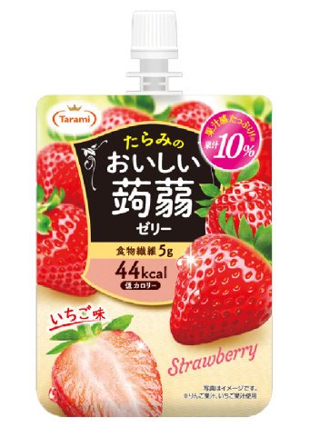 OISHII KONJAC JELLY STRAWBERRY - PÓŁPŁYNNA GALARETKA Z KONJAKU TRUSKAWKOWA, TARAMI 150g