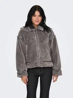 Kurtki damskie - ONLY Kurtka pluszowa "ONLMICHELLE" w kolorze szarym - miniaturka - grafika 1
