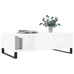 Stolik kawowy, biały, 104x60x35 cm, materiał drewnopochodny Lumarko! - Ławy i stoliki kawowe - miniaturka - grafika 4