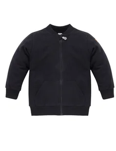 Pinokio Bluza niemowlęca bawełniana rozpinana Lets rock czarny, Rozmiar: 74 - Bluzy i sweterki niemowlęce - miniaturka - grafika 1