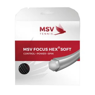 Naciąg do rakiety tenisowej MSV Focus Hex Soft czarny set 12 m. - - Tenis ziemny - miniaturka - grafika 1