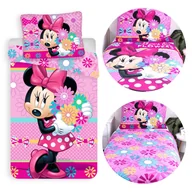 Pościel dla dzieci - DISNEY Myszka Minnie Różowa, DWUSTRONNA, bawełniana pościel w kwiaty-dziecięca na zamek, 100% BAWEŁNA 140x200cm+70x90cm OEKO-TEX - miniaturka - grafika 1