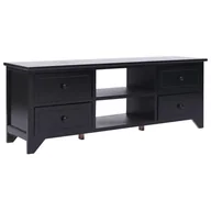 Szafki RTV - Lumarko Szafka pod TV, czarna,108x30x40 cm, drewno paulownia - miniaturka - grafika 1