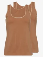 Koszulki i topy damskie - sloggi - Damski tank top, 2 szt. w opakowaniu GO Allround, beżowy - miniaturka - grafika 1