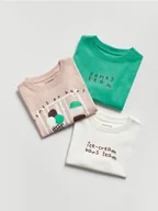 Bluzki dla niemowląt - Reserved - Bawełniany t-shirt 3 pack - złamana biel - miniaturka - grafika 1