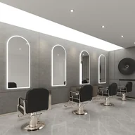 Meble fryzjerskie - Konsola konsoleta fryzjerska barberska lustro fryzjerskie 170x70 LED PRO - miniaturka - grafika 1