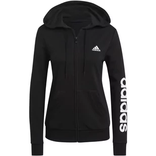 Bluza z kapturem damska adidas SPORTSWEAR ESSENTIALS LOGO  czarna GL0791-S - Bluzy damskie - miniaturka - grafika 1