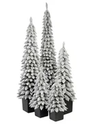 Choinki - Sztuczna Ośnieżony Świerk Zakopiański Slim w Czarnej kwadratowej donicy 60 cm - miniaturka - grafika 1
