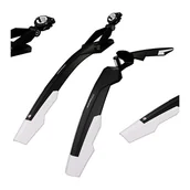 Błotniki rowerowe - Kross Błotniki 27,5"/29" ADHD SDL plast. amort. czarno-białe - miniaturka - grafika 1