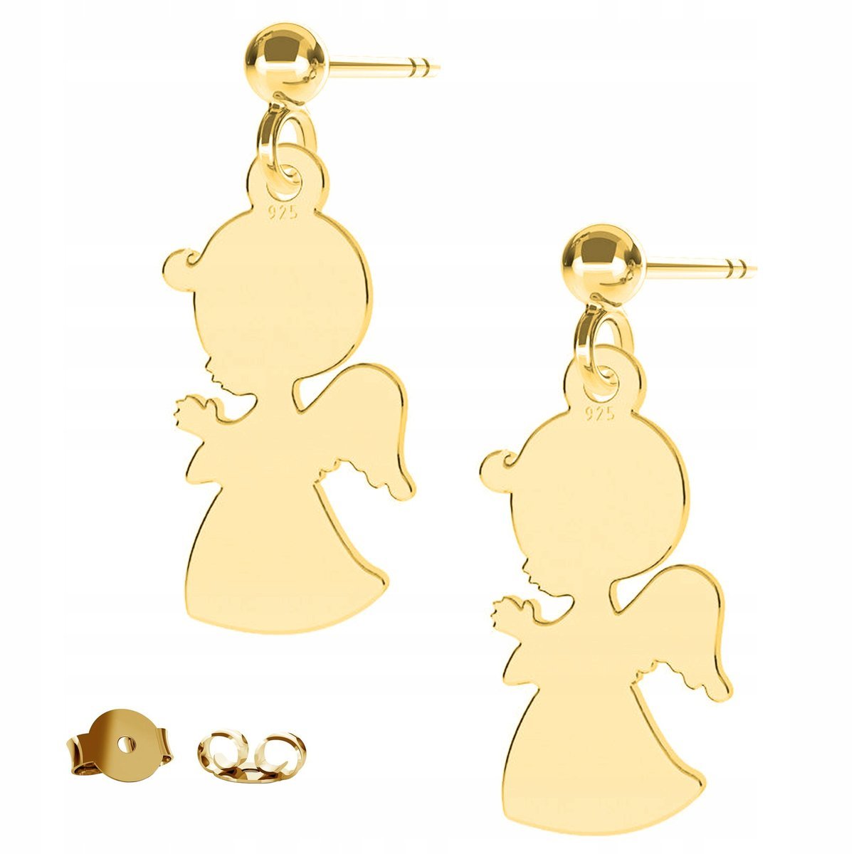Kolczyki złote Anioł Chłopiec 925