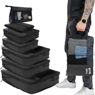 Akcesoria podróżnicze - Organizer podróżny kompresyjny 7w1 OP001 czarny - miniaturka - grafika 1