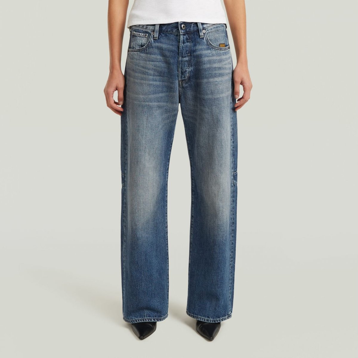 jeansy damskie g-star d25372-e352 bowey 3d boyfriend wmn h949 antique faded niebieski galena