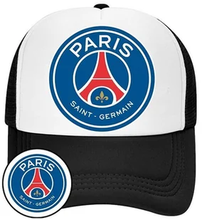 Czapka z Daszkiem PSG Czarna z Nadrukiem Siatka Bejsbolówka - Czapki i chusty sportowe męskie - miniaturka - grafika 1