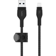 Kable USB - Belkin Kabel USB Lightning Braided Silicone 2m Czarny CAA010BT2MBK - miniaturka - grafika 1