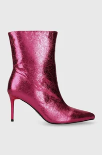 Steve Madden botki Lyricals damskie kolor różowy na szpilce SM11002592 - Botki damskie - miniaturka - grafika 1