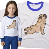 Piżamy dla dziewczynek - Piżama dziecięca Pies Mops Joga Pug Yoga 98/104 - VoloDonum - miniaturka - grafika 1