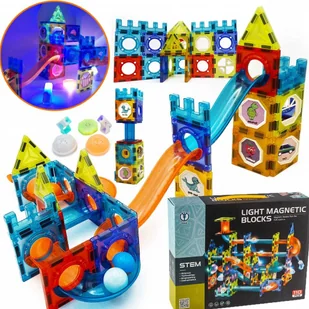 Klocki Magnetyczne Duże Eukacyjne Konstrukcyjne Świecące Tor Kulkowy 110El - Klocki Klocki Magnetyczne Duże Eukacyjne Konstrukcyjne Świecące Tor Kulkowy 110El - Klocki - miniaturka - grafika 1