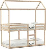 Łóżka dla dzieci i młodzieży - Łóżko piętrowe bez materaca, 90x190 cm, lite drewno sosnowe - miniaturka - grafika 1