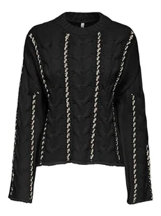 ONLY Sweter w kolorze czarno-kremowym - Swetry damskie - miniaturka - grafika 1