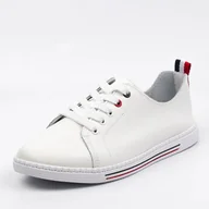 Półbuty damskie - S.Barski LR268R białe półbuty trampki damskie skóra - miniaturka - grafika 1