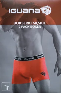 Bokserki męskie 2-pak Iguana L granatowe+czerwone 263 - Majtki męskie - miniaturka - grafika 1