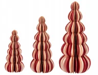 Ozdoby bożonarodzeniowe - Dekoracja świąteczna Beliani Zestaw 3 figurek choinek beżowo-czerwony DHAULAGIRI - miniaturka - grafika 1