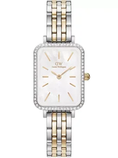 Zegarek ZEGAREK DAMSKI DANIEL WELLINGTON Quadro Lumine Bezel 5-Link Two-Tone DW00100671 + BOX (zw519g) - Zegarki damskie - miniaturka - grafika 1