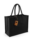 Torby szkolne - Eko torba z juty na zakupy, duża xl, w407, Westford Mill, czarna - miniaturka - grafika 1