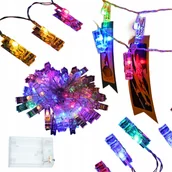 Girlandy - Klipsy Klamry Na Zdjecia Kolorowe Lampki Led 20 Spinaczy Dekoracja Girlanda - miniaturka - grafika 1