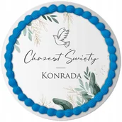 Dekoracje i nakrycia stołu na imprezę - OPŁATEK NA TORT CHRZEST ŚWIĘTY Z IMIENIEM Y2 - miniaturka - grafika 1