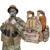 Odzież taktyczna i umundurowanie - Kamizelka taktyczna typu Plate Carrier na wkłady balistyczne Molle System 1000D polyester Quick Release - Multicam - miniaturka - grafika 1