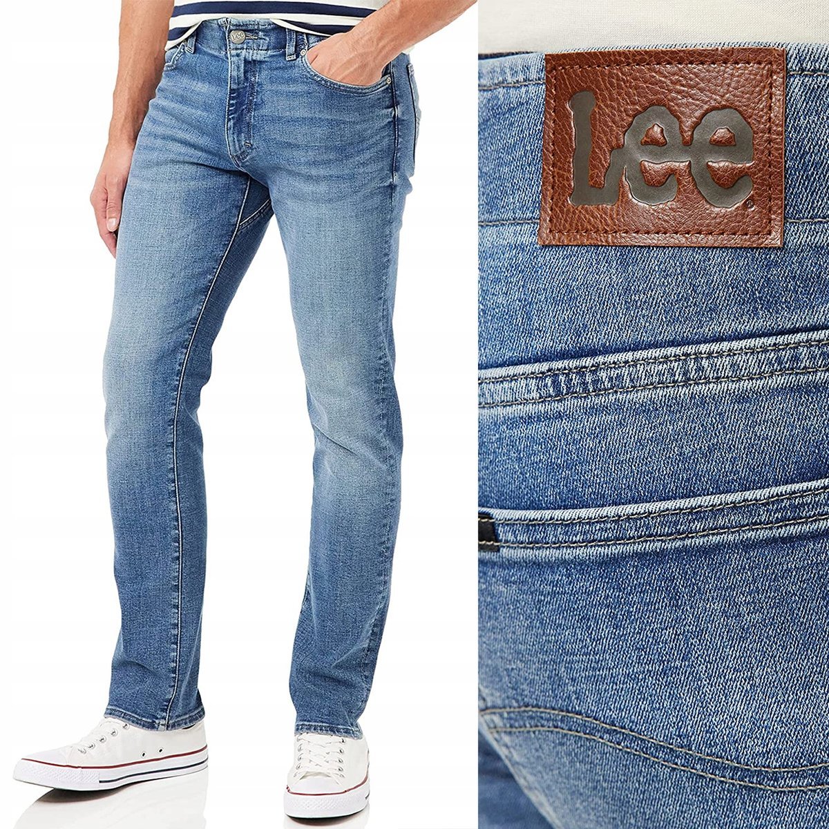Lee STRAIGHT FIT MVP Extreme Motion wygodne proste spodnie jeansowe W33 L34