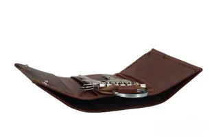 Etui skórzane na klucze / portfel - Brązowe - Etui na klucze - miniaturka - grafika 6