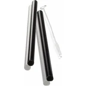 Pozostałe akcesoria barmańskie - Gefu Future 18 Cm 4 Szt Czarne Słomki Wielorazowe Do Napojów I Drinków Szklane Ze Szczoteczką - miniaturka - grafika 1