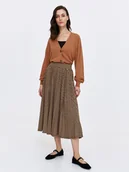 Spódnice - Spódnica damska beżowa rozszerzana, o linii A - SSD1950BE spódnica regularna - TOP SECRET - Odzieżowy sklep internetowy TOP SECRET - miniaturka - grafika 1