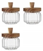 Pojemniki kuchenne - Pojemnik Szklany Kuchenny Dekoracyjny Na Przyprawy Sól Cukier 3 X 250 Ml - miniaturka - grafika 1