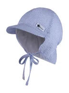 Czapeczki dla niemowląt - Sterntaler Czapka w kolorze niebieskim z osłoną karku - miniaturka - grafika 1