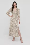 Sukienki - Morgan sukienka kolor beżowy maxi rozkloszowana - miniaturka - grafika 1