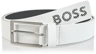 Paski - BOSS Męski pasek Tino-Net_Sz35, White100, 105, White100 - miniaturka - grafika 1